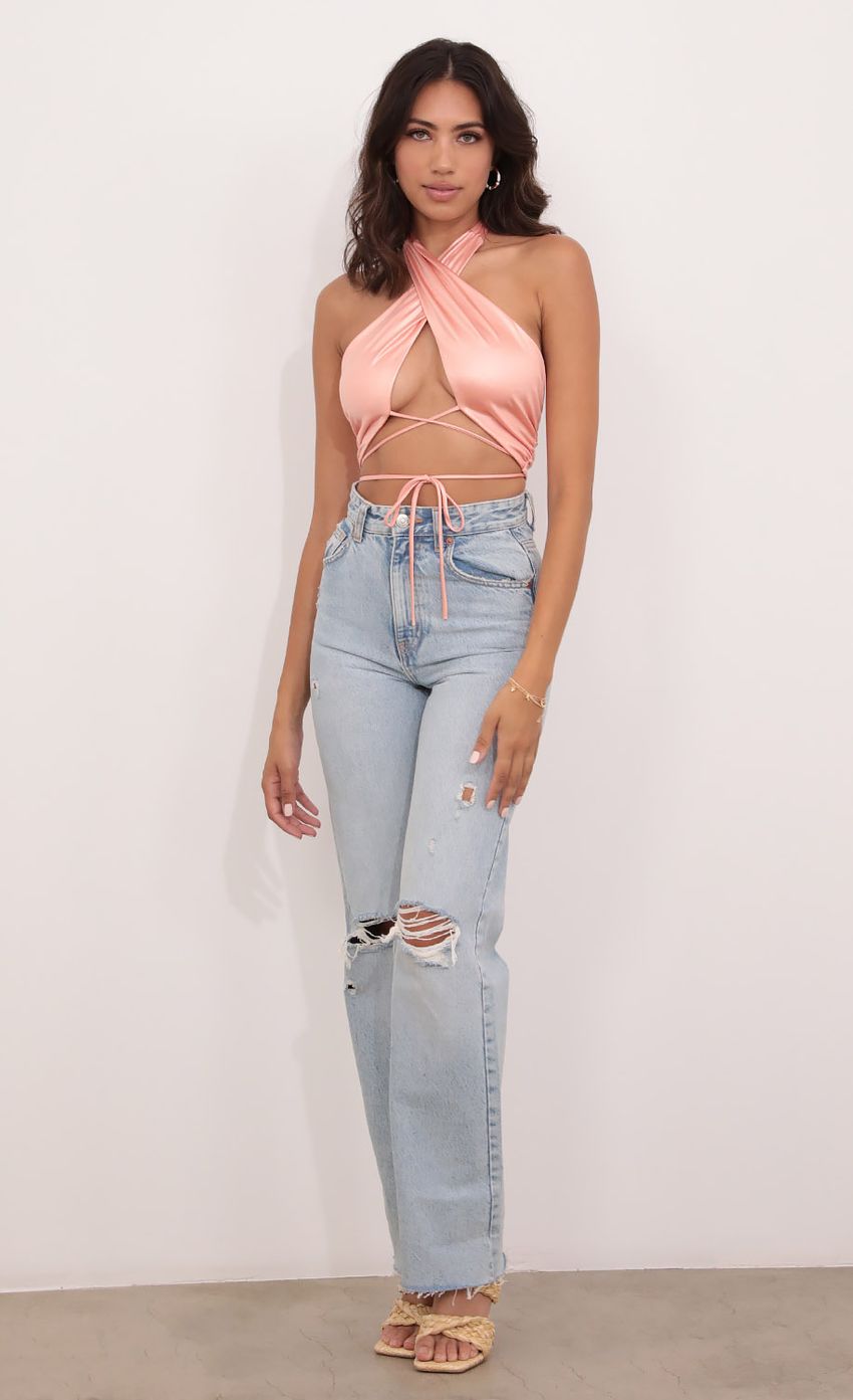 Picture Don't Cross Me Top in Peach. Source: https://media.lucyinthesky.com/data/Aug21_2/850xAUTO/1V9A6462.JPG