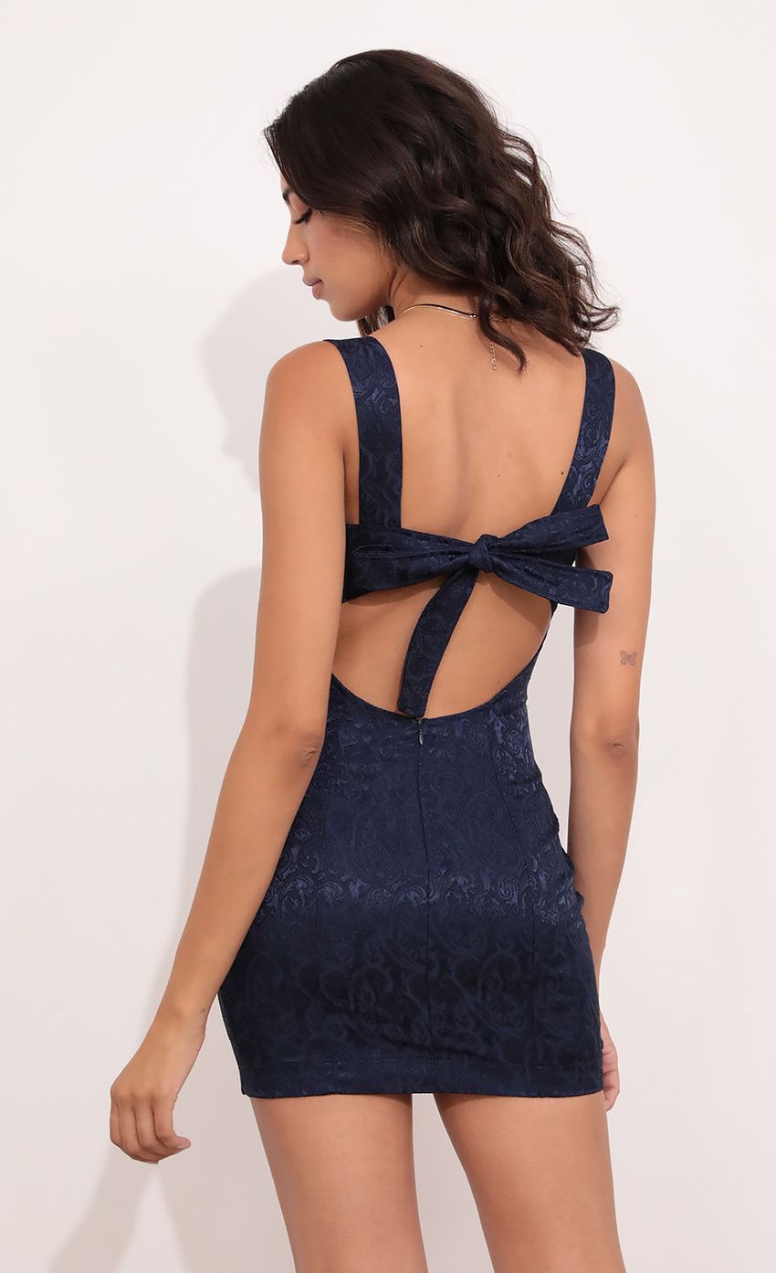 Picture Reese Jacquard Dress in Navy. Source: https://media.lucyinthesky.com/data/Aug21_2/850xAUTO/1V9A9468.JPG