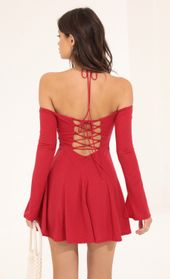 Picture thumb Mable Glitter Off The Shoulder Flare Dress in Red. Source: https://media.lucyinthesky.com/data/Aug22/170xAUTO/07c3a5b9-0915-49bb-a30a-a15e7e45d7e6.jpg