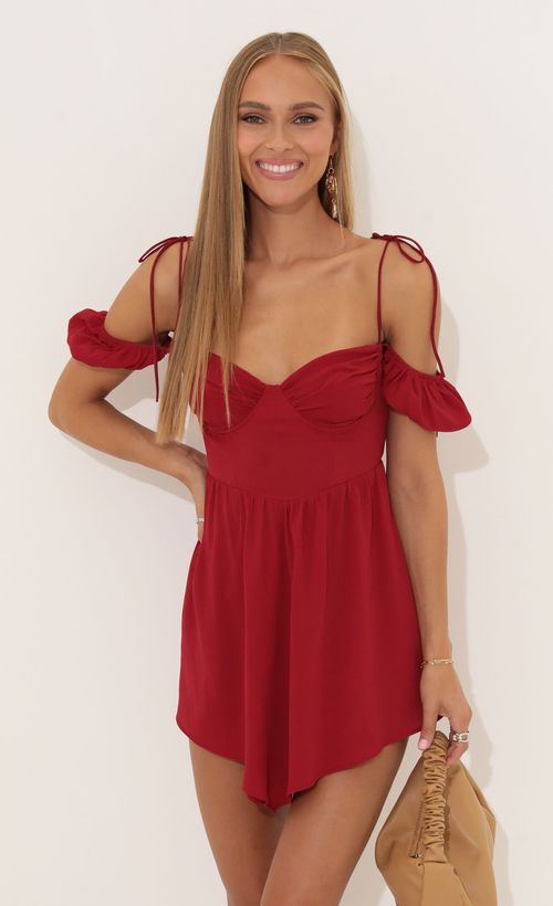 Picture Sally Crepe Corset Dress in Red  . Source: https://media.lucyinthesky.com/data/Aug22/500xAUTO/7182dde2-d248-4a6a-8bc6-2e4be4081dfb.jpg