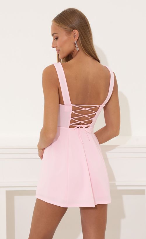 Picture Mindy Rhinestone Crepe Corset Dress in Pink . Source: https://media.lucyinthesky.com/data/Aug22/500xAUTO/b0237d0c-0d0b-4e2b-9d62-7e4a4d045c8b.jpg