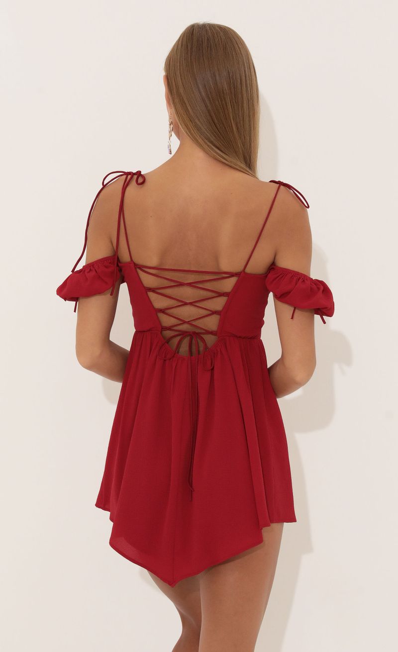 Picture Sally Crepe Corset Dress in Red  . Source: https://media.lucyinthesky.com/data/Aug22/800xAUTO/3e9a7549-941b-427d-b5f3-e1184fb33fa2.jpg