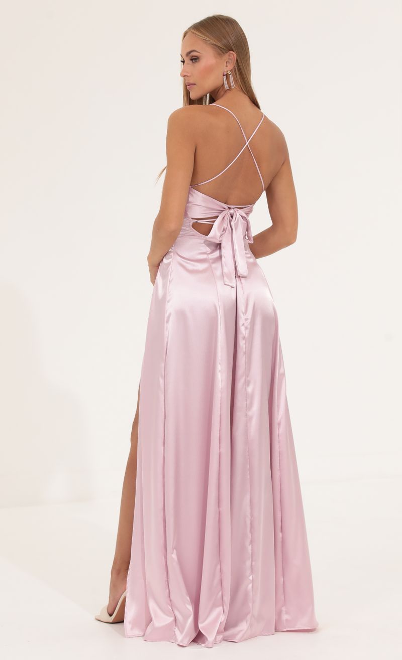 Dena Charmeuse Maxi Dress in Pink | LUCY IN THE SKY