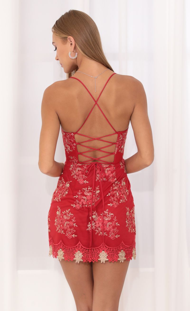 Picture Jody Floral Embroidered Tulle Dress in Red. Source: https://media.lucyinthesky.com/data/Aug22/800xAUTO/7374d75b-5ed0-4709-b21c-af9032379aad.jpg