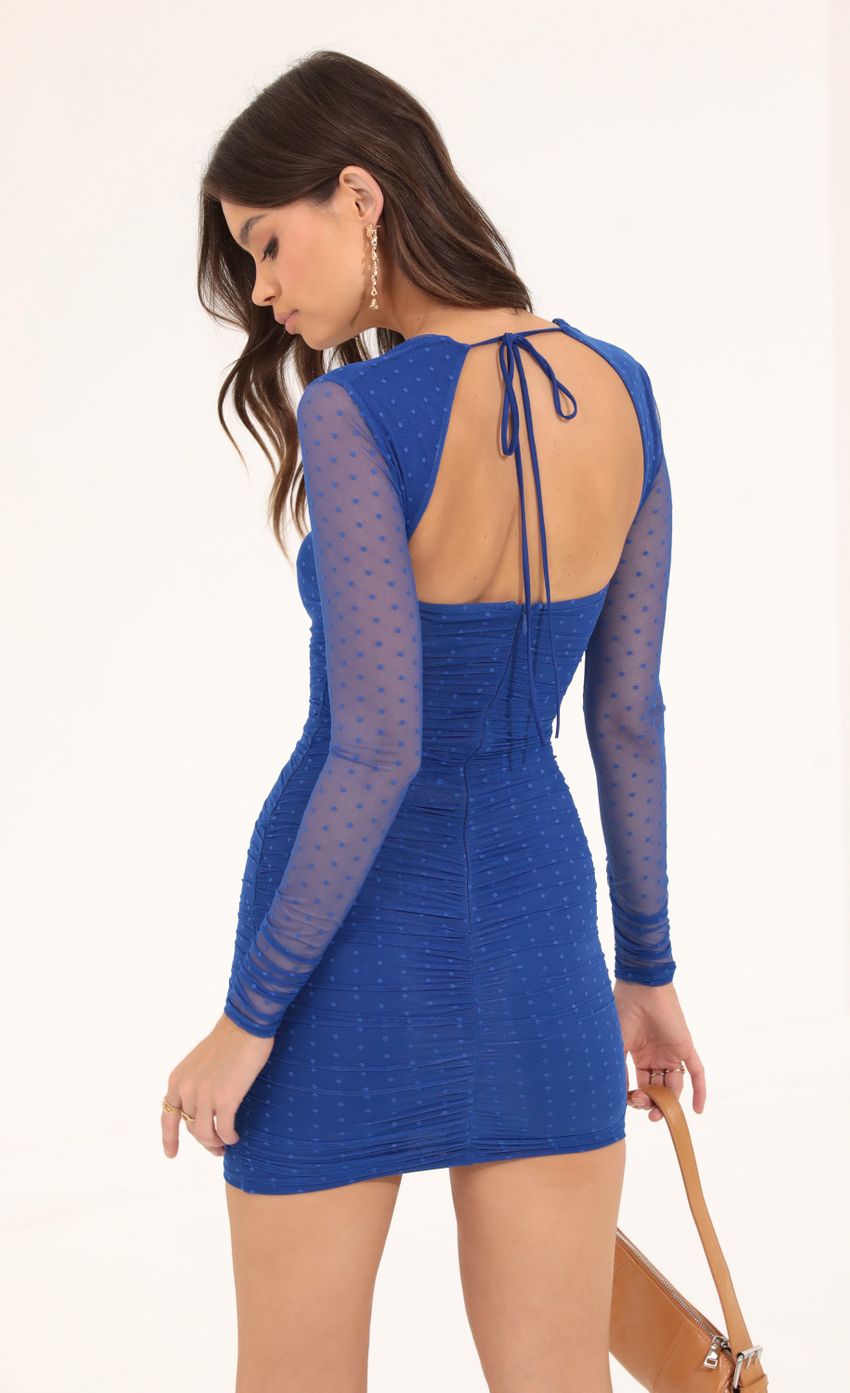 Picture Emery Dotted Mesh Long Sleeve Bodycon in Blue . Source: https://media.lucyinthesky.com/data/Aug22/850xAUTO/1170dfac-0844-4eeb-b927-0c0f87629fc8.jpg