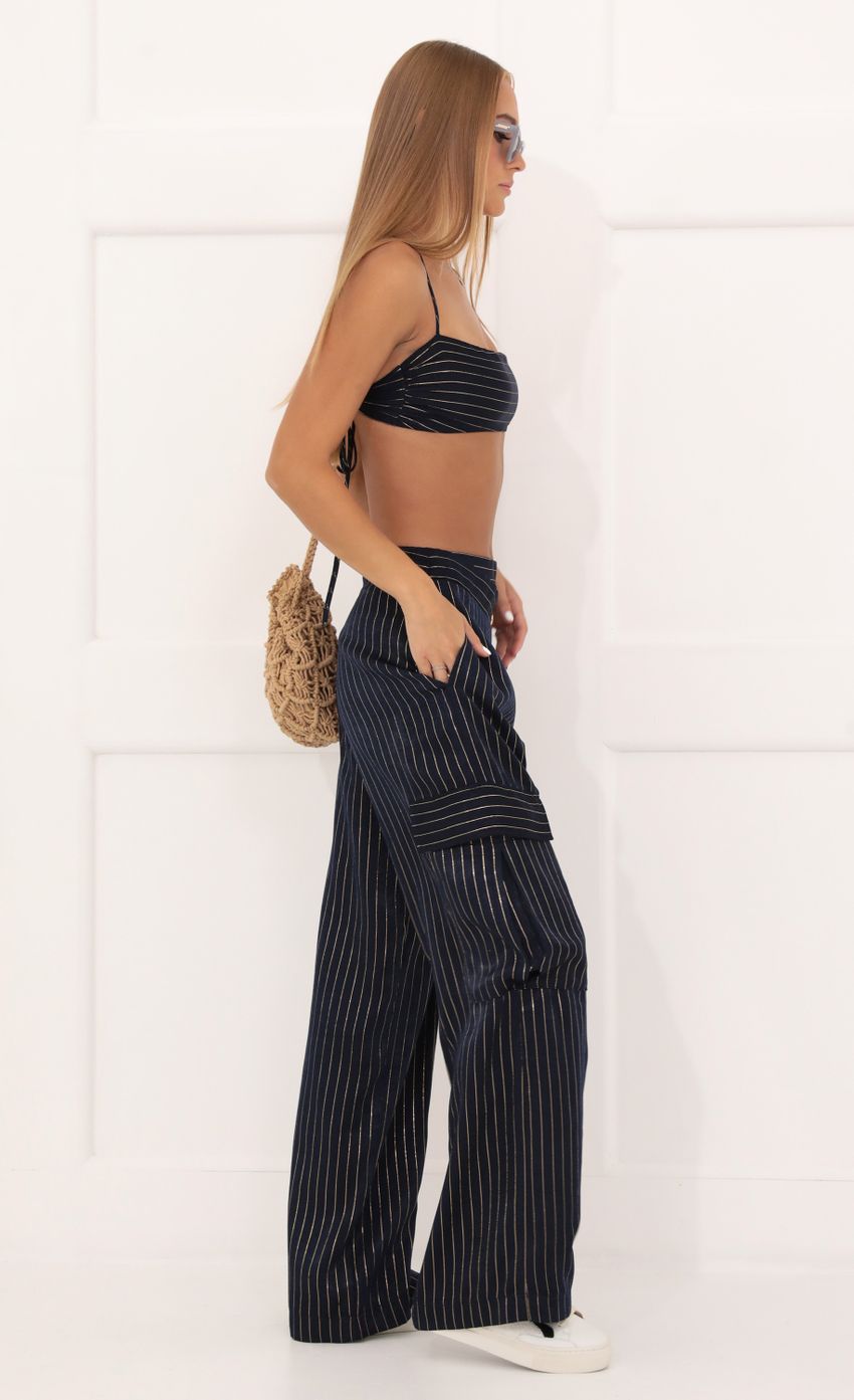 Picture Mckenzie Satin Striped Two Piece Set in Navy. Source: https://media.lucyinthesky.com/data/Aug22/850xAUTO/6def3915-508b-4056-ba49-6493305d4615.jpg