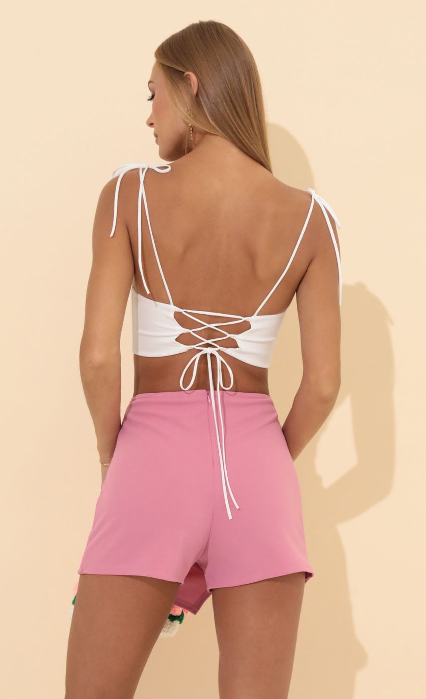 Picture Asymmetric Skort in Berry Pink. Source: https://media.lucyinthesky.com/data/Aug22/850xAUTO/cd9ac924-aa11-4a2e-9938-325932dd15f3.jpg