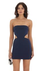Picture Kammie Corset Cutout Dress in Navy. Source: https://media.lucyinthesky.com/data/Aug23/150xAUTO/8b7a0567-afbf-492a-a054-7a0f74a02ec6.jpg