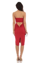 Picture Hera Strapless Midi Dress in Red. Source: https://media.lucyinthesky.com/data/Aug23/150xAUTO/fdcc1856-b687-45b2-98e3-6b236ba38b20.jpg