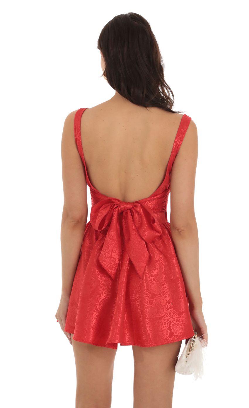 Picture Indiana Jacquard Mini Dress in Red. Source: https://media.lucyinthesky.com/data/Aug23/850xAUTO/5df3f3ee-c9de-4e7f-9267-f4acac04d7a8.jpg