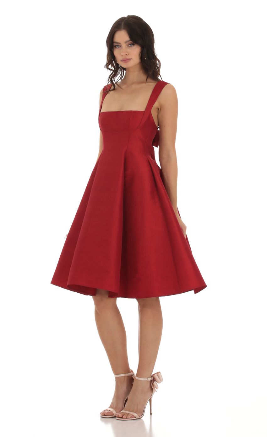 Picture Persephone Flare Midi Dress in Red. Source: https://media.lucyinthesky.com/data/Aug23/850xAUTO/b81db7fe-7c99-4124-83c8-c4cd9f516a94.jpg