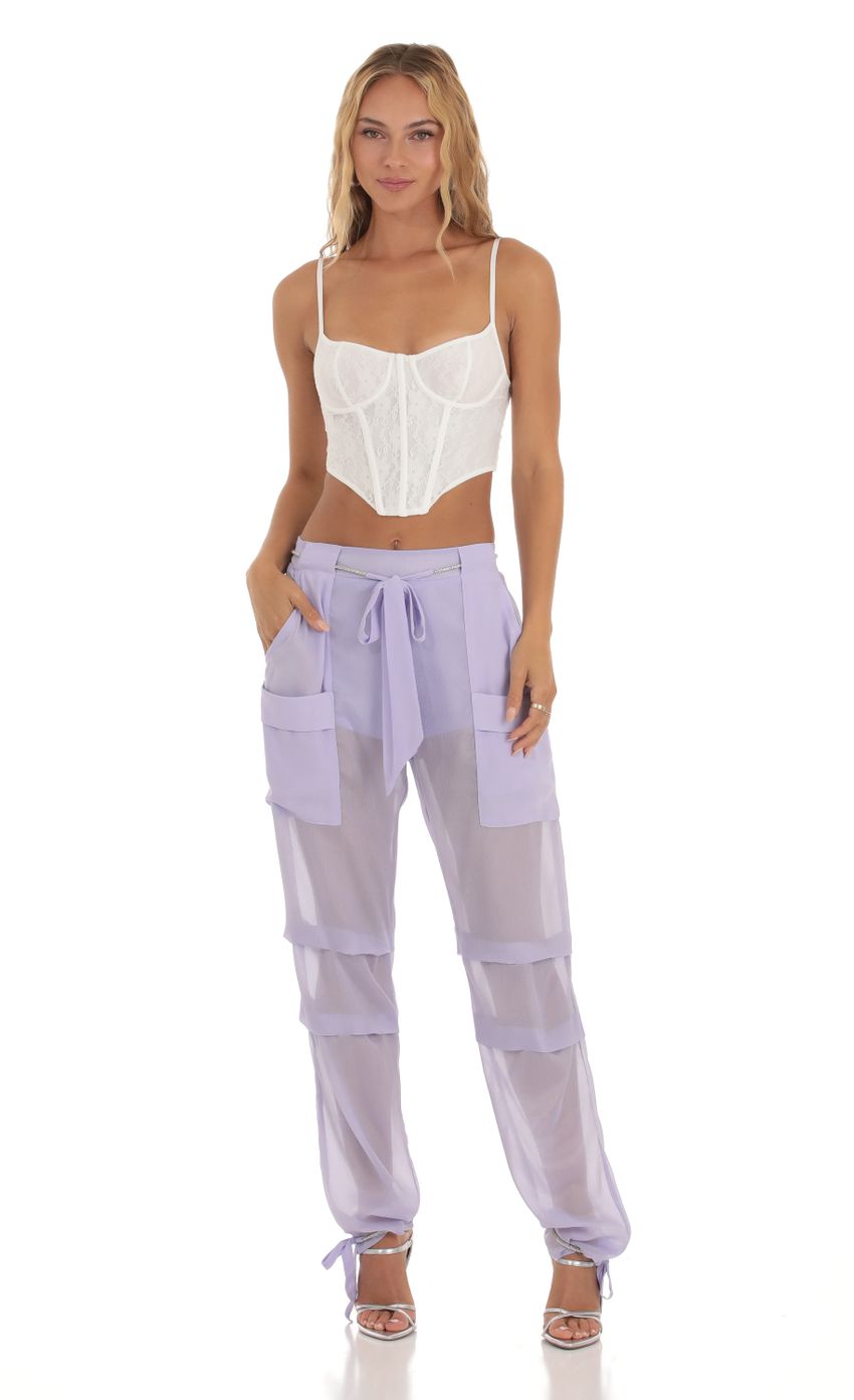 Picture Nolana Rhinestone Pants in Lilac. Source: https://media.lucyinthesky.com/data/Aug23/850xAUTO/c939abd5-fa8b-4623-b568-a8aa7c4749c4.jpg