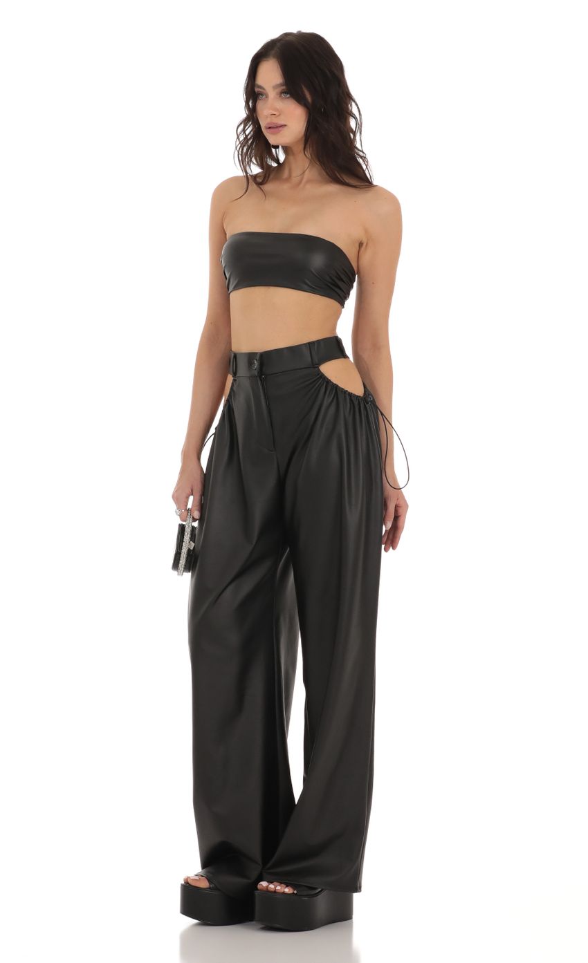 Picture Lava Pleather Cutout Two Piece Set in Black. Source: https://media.lucyinthesky.com/data/Aug23/850xAUTO/cac25ea4-421c-451d-9900-aea22ad66676.jpg