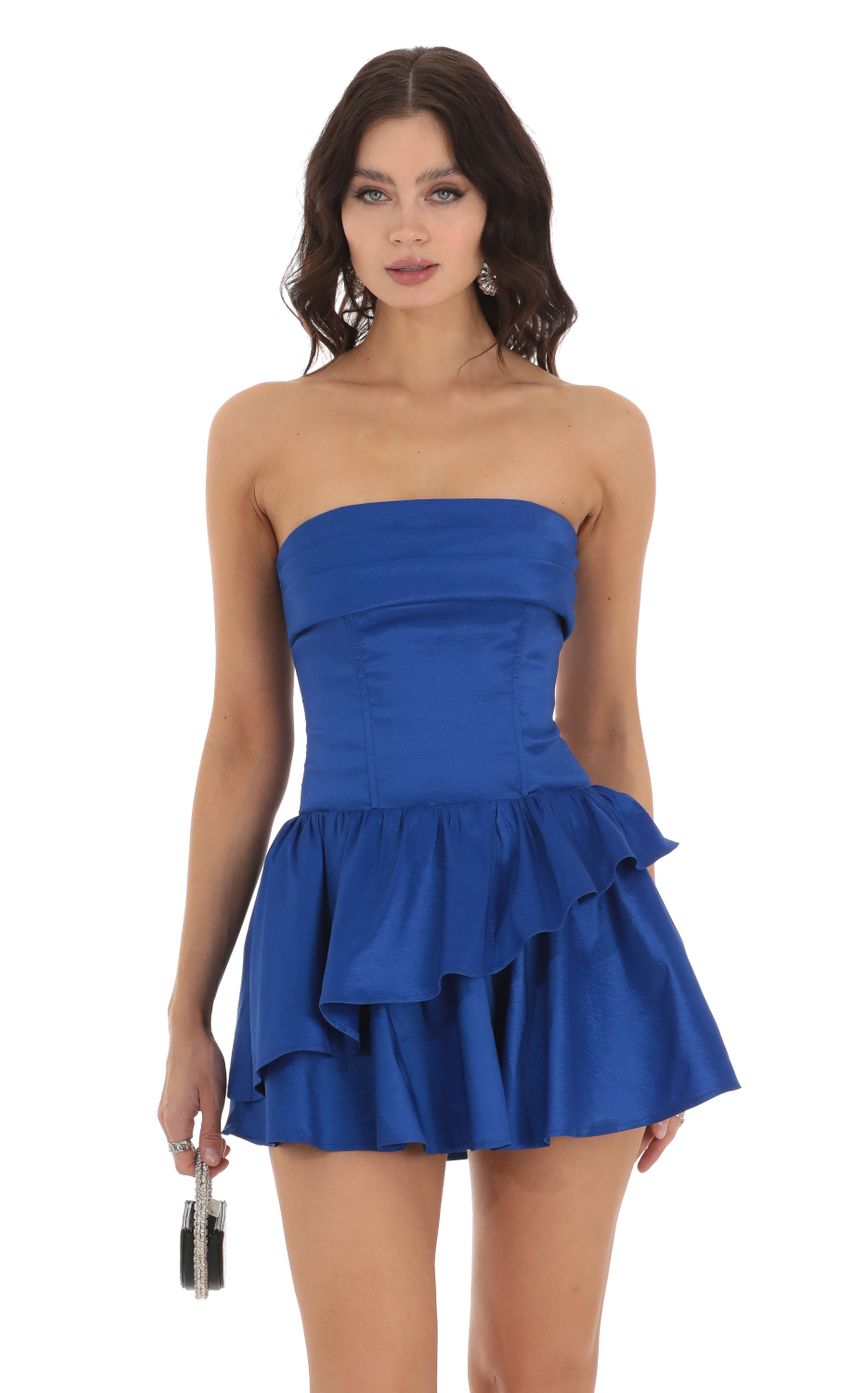 Picture Enid Corset Strapless Dress in Blue. Source: https://media.lucyinthesky.com/data/Aug23/850xAUTO/fa5f441a-ac02-4e36-8e24-e3175c942f74.jpg