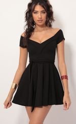 Picture Ambrose Pleated A-line Dress in Black. Source: https://media.lucyinthesky.com/data/Dec19_1/150xAUTO/781A0314.JPG