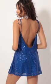 Picture thumb Kiara Sequin Tie Dress In Royal Blue. Source: https://media.lucyinthesky.com/data/Dec19_1/170xAUTO/781A1049.JPG