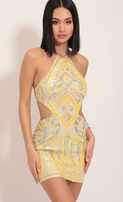 yellow cutout dress