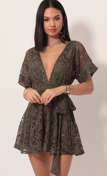 olive lace dress