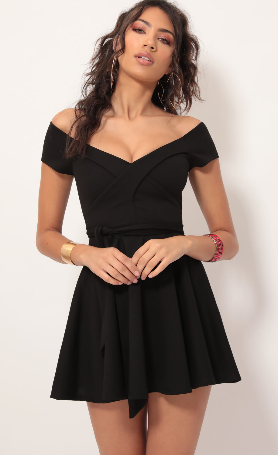 Party dresses > Ambrose Pleated A-line Dress in Black