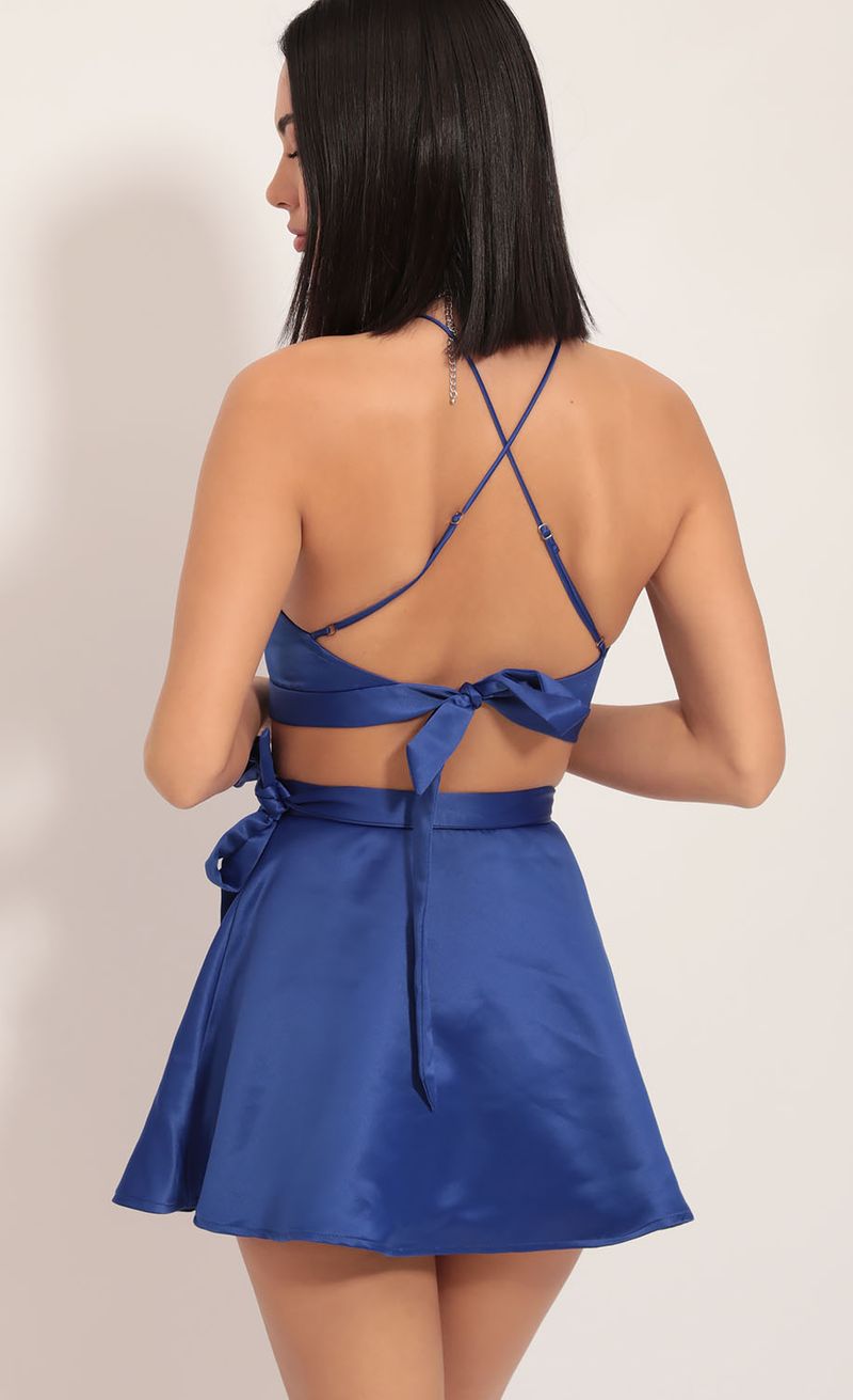 Picture Beverly Hills Satin Set in Royal Blue. Source: https://media.lucyinthesky.com/data/Dec19_1/800xAUTO/781A2098.JPG