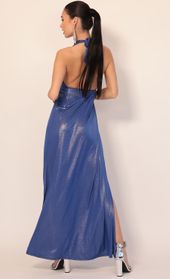 Picture thumb Halsey Halter Maxi Dress in Royal Shimmer. Source: https://media.lucyinthesky.com/data/Dec19_2/170xAUTO/781A3546.JPG