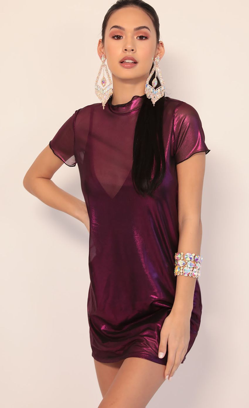 Picture Harper Dress In Metallic Fuchsia. Source: https://media.lucyinthesky.com/data/Dec19_2/850xAUTO/781A9519.JPG