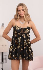 Picture thumb Harlow Baby Doll Dress in Black and Gold Floral. Source: https://media.lucyinthesky.com/data/Dec20_1/170xAUTO/1V9A4087.JPG