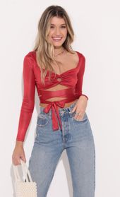 Picture thumb Tori Long Sleeve Sparkle Top in Red. Source: https://media.lucyinthesky.com/data/Dec21_1/170xAUTO/1V9A4566.JPG