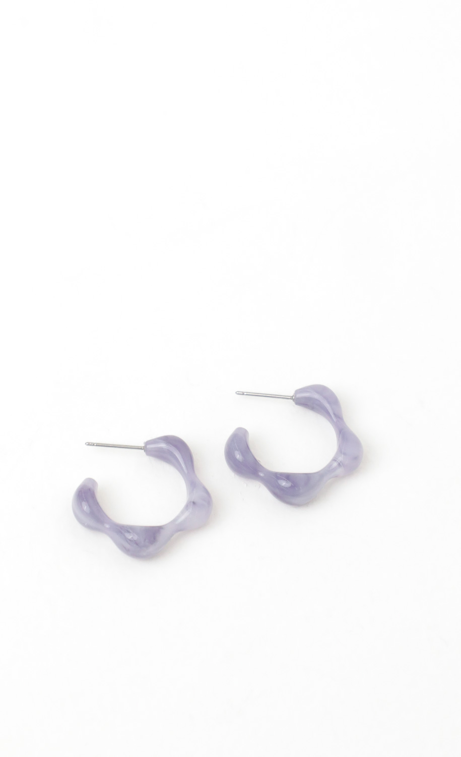 Wavy Goddess Earrings in Purple