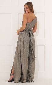 Picture thumb Mary One Shoulder Jumpsuit in Silver Shimmer. Source: https://media.lucyinthesky.com/data/Dec21_2/170xAUTO/1V9A5051.JPG
