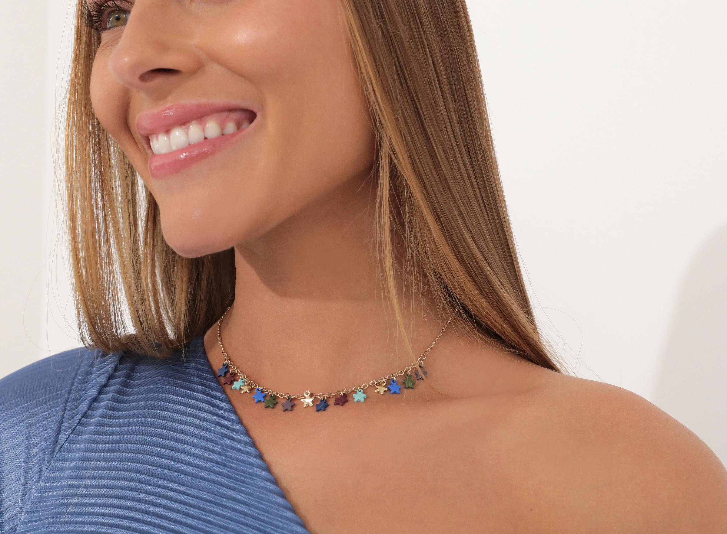 Starry Night Necklace in Multi Blue