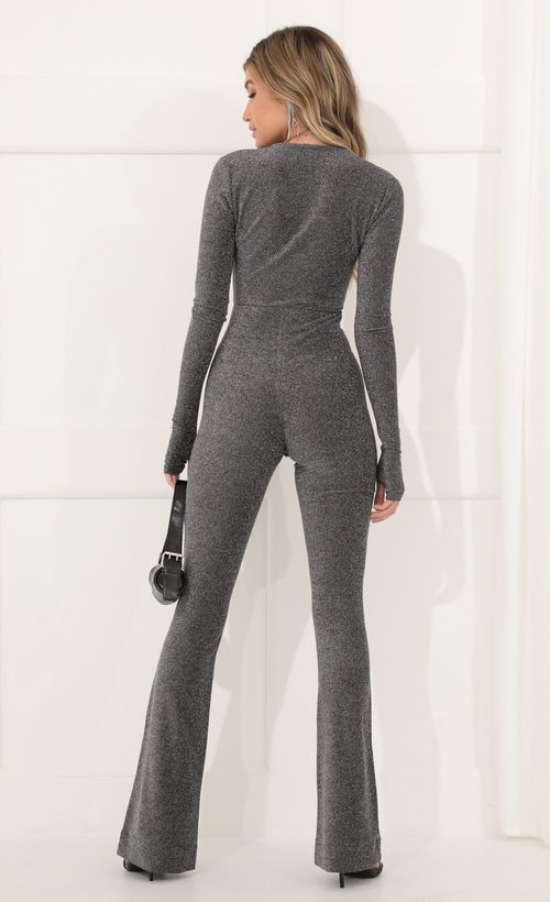 Picture Genesis Deep V Jumpsuit in Silver and Black. Source: https://media.lucyinthesky.com/data/Dec21_2/500xAUTO/1V9A7887.JPG