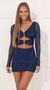 Picture Ariana Bodycon Dress in Navy Blue. Source: https://media.lucyinthesky.com/data/Dec21_2/50x90/1V9A0737.JPG