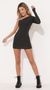 Picture Addison One Shoulder Cutout Dress in Shimmer Black. Source: https://media.lucyinthesky.com/data/Dec21_2/50x90/1V9A4117.JPG