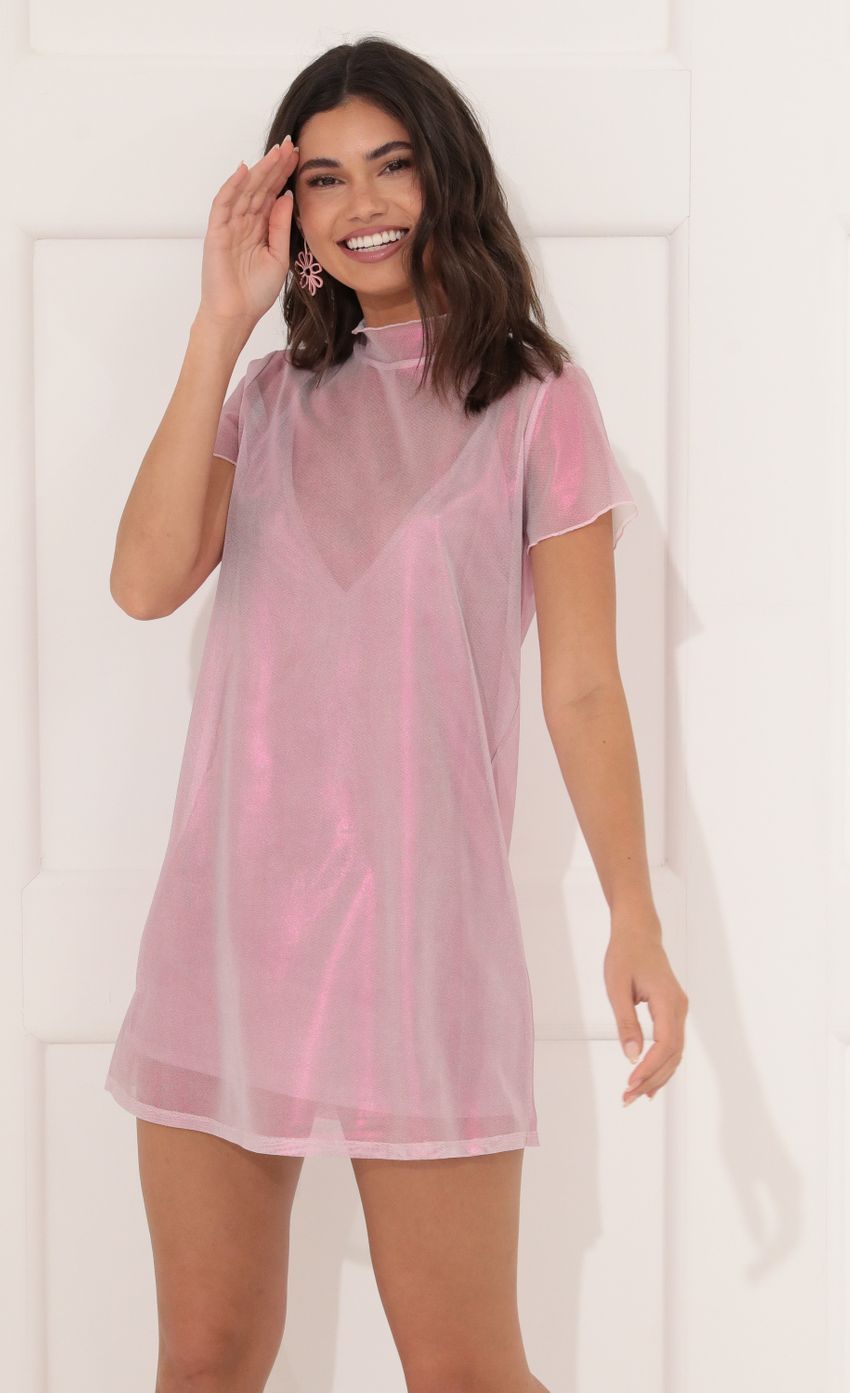 Picture Harper Dress in Shimmer Pink. Source: https://media.lucyinthesky.com/data/Dec21_2/850xAUTO/1V9A0042.JPG