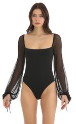 Picture Amory Mesh Long Sleeve Bodysuit in Black. Source: https://media.lucyinthesky.com/data/Dec22/150xAUTO/0998e1b3-9181-422a-b172-edf9abb9cb88.jpg
