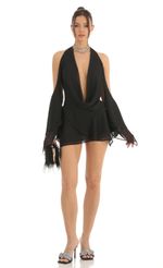 Picture Brandie Chiffon Draped Cowl Neck Dress in Black. Source: https://media.lucyinthesky.com/data/Dec22/150xAUTO/0fbf1d02-fbeb-41df-97a8-59c416acf03f.jpg