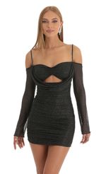 Picture Melaine Glitter Cowl Neck Dress in Black. Source: https://media.lucyinthesky.com/data/Dec22/150xAUTO/541f398b-02b5-4cfe-b713-a7521fadfcd0.jpg