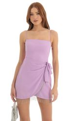 Picture Darla Rhinestone Crepe Wrap Dress in Purple. Source: https://media.lucyinthesky.com/data/Dec22/150xAUTO/5f089d6c-db09-4c0c-a8ff-8e3691866481.jpg