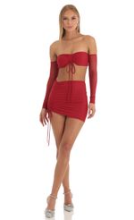 Picture Jodie Mesh Two Piece Skirt Set in Red. Source: https://media.lucyinthesky.com/data/Dec22/150xAUTO/77c67df5-bfd3-4593-80e9-dc73535d86fa.jpg