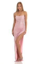 Picture Kenda Sequin Corset Maxi Dress in Pink. Source: https://media.lucyinthesky.com/data/Dec22/150xAUTO/7d911b61-b4b7-429a-bfd1-1383e9ef11e5.jpg