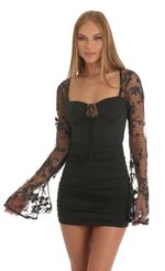 Picture Ria Sequin Long Sleeve Corset Dress in Blue. Source: https://media.lucyinthesky.com/data/Dec22/150xAUTO/7e37d6ec-8c2d-479f-a4f6-7778639687f7.jpg