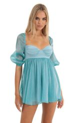 Picture Kimber Organza Baby Doll Dress in Blue. Source: https://media.lucyinthesky.com/data/Dec22/150xAUTO/8b6f3487-a326-4f4c-8044-e2fe6636648f.jpg