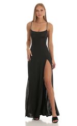 Picture Dior Rhinestone Slit Maxi Dress in Black. Source: https://media.lucyinthesky.com/data/Dec22/150xAUTO/99a41876-0f74-4fd7-be28-442259f98145.jpg