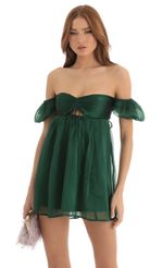 Picture Elexia Puff Sleeve Baby Doll Dress in Green. Source: https://media.lucyinthesky.com/data/Dec22/150xAUTO/9cafd671-9f94-40d9-a910-1ce51ca807fb.jpg