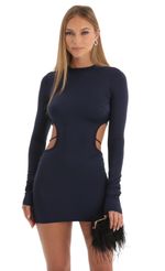 Picture Pallas Cutout Open Back Dress in Navy. Source: https://media.lucyinthesky.com/data/Dec22/150xAUTO/9cb0c705-95d0-4f18-a538-c7d84a9a3ab3.jpg