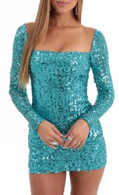 Picture thumb Giulia Sequin Mesh Long Sleeve Dress in Blue. Source: https://media.lucyinthesky.com/data/Dec22/170xAUTO/9f144f80-931c-4d99-9231-8d3df4985144.jpg
