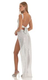 Picture thumb Melina Sequin Side Slit Maxi Dress in Silver. Source: https://media.lucyinthesky.com/data/Dec22/170xAUTO/b342965a-fde6-4f0b-af20-b28619d09bec.jpg