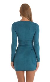 Picture thumb Noah Suede V-Neck Dress in Teal. Source: https://media.lucyinthesky.com/data/Dec22/170xAUTO/b5509c39-f86a-43a9-a9f9-d58b5fd93625.jpg
