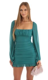 Picture thumb Everly Shinny Chiffon Bodycon Dress in Teal. Source: https://media.lucyinthesky.com/data/Dec22/170xAUTO/c073992e-a98e-438a-ac8a-52aefd617821.jpg